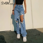 Jean-droit-d-chir-Vintage-pour-femmes-Baggy-taille-haute-pour-petit-ami-maman-Streetwear-tendance