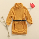 Robe-en-tricot-manches-longues-pour-petite-fille-v-tement-d-automne-la-mode