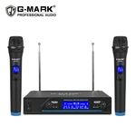 Microphone-portable-professionnel-sans-fil-G-MARK-g-210v-2-canaux-VHF-pour-f-te-karaok