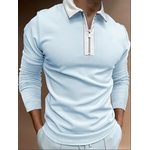 Polo-manches-longues-pour-hommes-d-contract-la-mode-imprim-moussant-carreaux-col-rabattu-fermeture