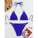 Ellolace-maillot-de-bain-bleu-Tanga-avec-cha-ne-col-licou-Triangle-v-tements-de-plage