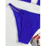 Ellolace-maillot-de-bain-bleu-Tanga-avec-cha-ne-col-licou-Triangle-v-tements-de-plage