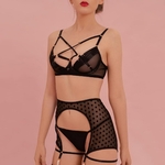 Ellolace-ensemble-soutien-gorge-et-culotte-Sexy-pois-sous-v-tements-transparents-pour-femmes-tenue-de