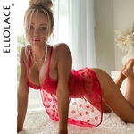 Ellolace-Costumes-exotiques-Lingerie-Sexy-robe-de-nuit-nuisette-rouge-pois-Mini-porno-v-tements-de