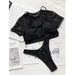 Ellolace-maillot-de-bain-noir-solide-haut-en-maille-Bikini-ensemble-deux-pi-ces-v-tements