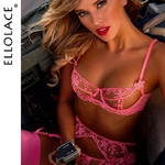 Ellolace-ensemble-de-quatre-pi-ces-Lingerie-sensuelle-f-erique-dentelle-transparente-sous-v-tements-d