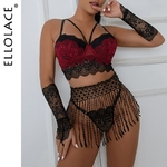 Ellolace-ensemble-de-soutien-gorge-et-jarretelles-rembourr-s-Lingerie-sensuelle-Sexy-bordeaux-exotique-en-dentelle