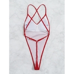 Ellolace-maillot-de-bain-une-pi-ce-rouge-culotte-tanga-taille-haute-dos-nu-Monokini-uni