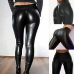 Legging-noir-en-Faux-cuir-pour-femme-v-tement-moulant-taille-haute-Push-Up-v-tement