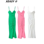 XEASY-longue-robe-blanche-Sexy-pour-femmes-v-tements-Vintage-fente-plis-t-2022
