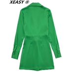 XEASY-Mini-robe-en-Satin-manches-longues-pour-femme-tenue-d-t-Sexy-Vintage-verte-Chic