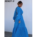 XEASY-robe-mi-longue-Sexy-pour-femmes-l-gante-dos-nu-manches-longues-bleu-Vintage-v
