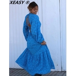 XEASY-robe-mi-longue-Sexy-pour-femmes-l-gante-dos-nu-manches-longues-bleu-Vintage-v