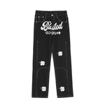 Pantalon-en-Denim-pour-hommes-Streetwear-droit-d-contract-style-r-tro-Hip-Hop-lettres-brod