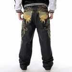 Jean-Baggy-en-Denim-pour-homme-pantalon-streetwear-ample-style-Hip-Hop-d-contract-avec-broderie