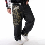 Jean-Baggy-en-Denim-pour-homme-pantalon-streetwear-ample-style-Hip-Hop-d-contract-avec-broderie