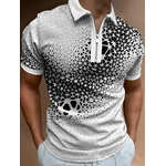 Polo-imprim-la-mode-pour-hommes-manches-courtes-col-rabattu-fermeture-clair-Streetwear-d-contract-slim