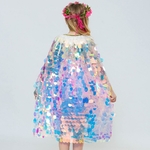 Cape-de-petite-sir-ne-pour-filles-paillettes-color-es-cape-de-princesse-brillante-Costume-de