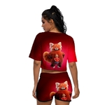 Haut-et-short-assortis-pour-m-re-et-enfant-tenue-de-famille-ensemble-rouge-tournant-v