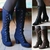 Bottes-noires-pour-femmes-chaussures-hautes-au-genou-d-contract-es-Vintage-r-tro-mi-mollet