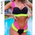 Ellolace-maillot-de-bain-couleur-n-on-Patchwork-soutien-gorge-Push-up-rembourr-ensemble-deux-pi