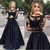 Nouvelle-mode-femme-manches-longues-jupe-haut-court-en-dentelle-noire-ensemble-l-gant-robe-de