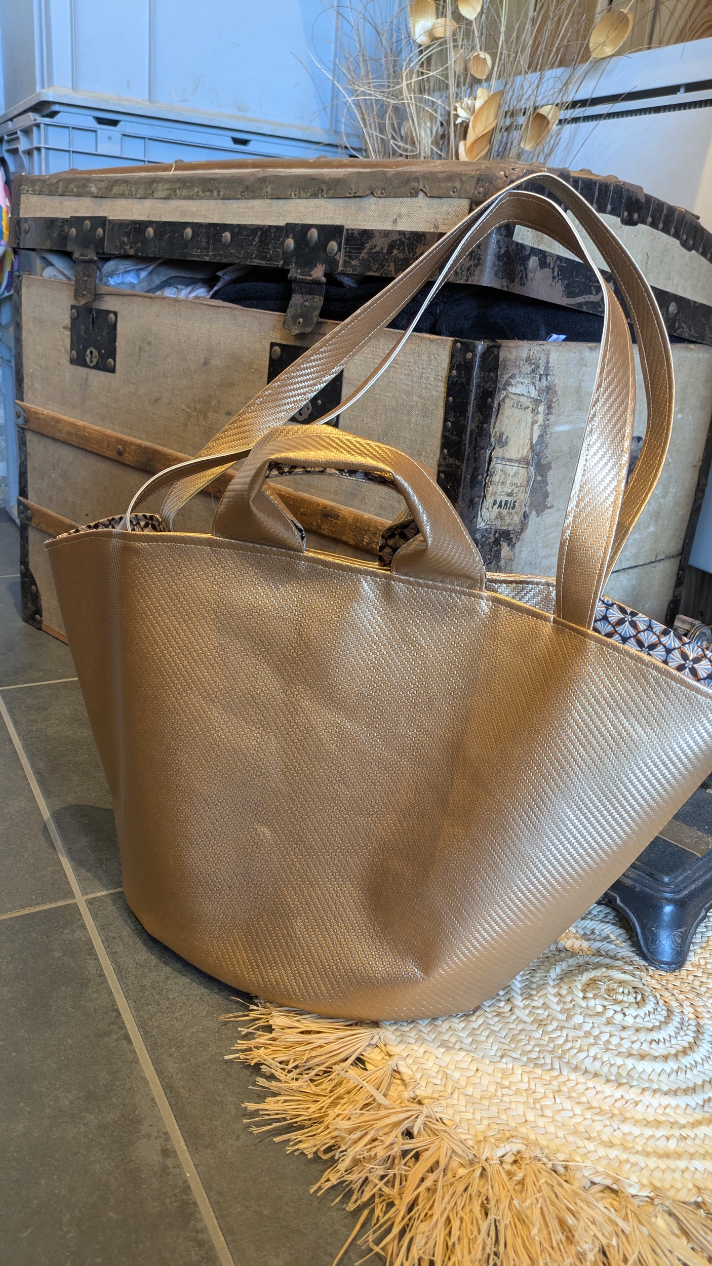 Sac Panier brillant tressé