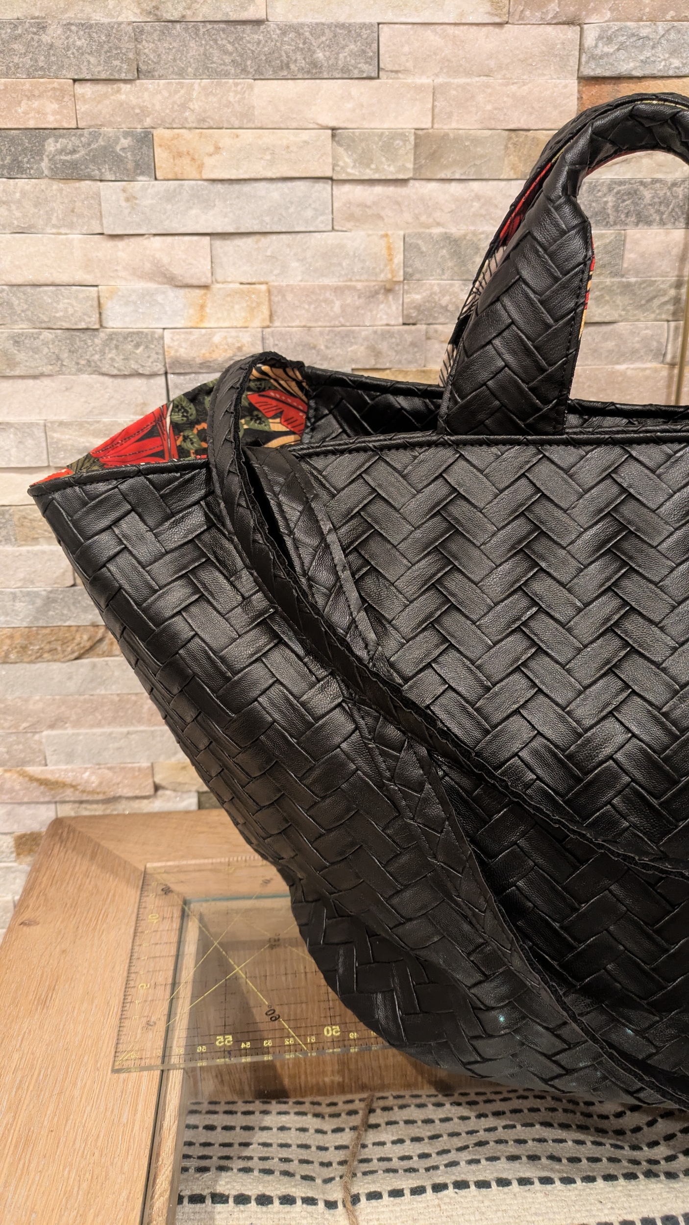 Sac Panier Noir tressé