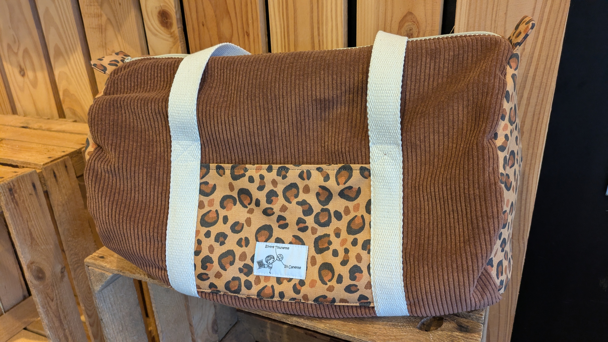 sac polochon léopard