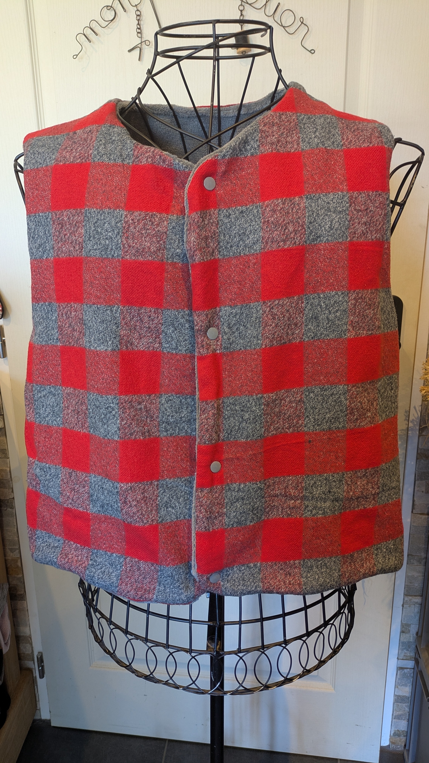 Gilet de Berger carreaux rouge