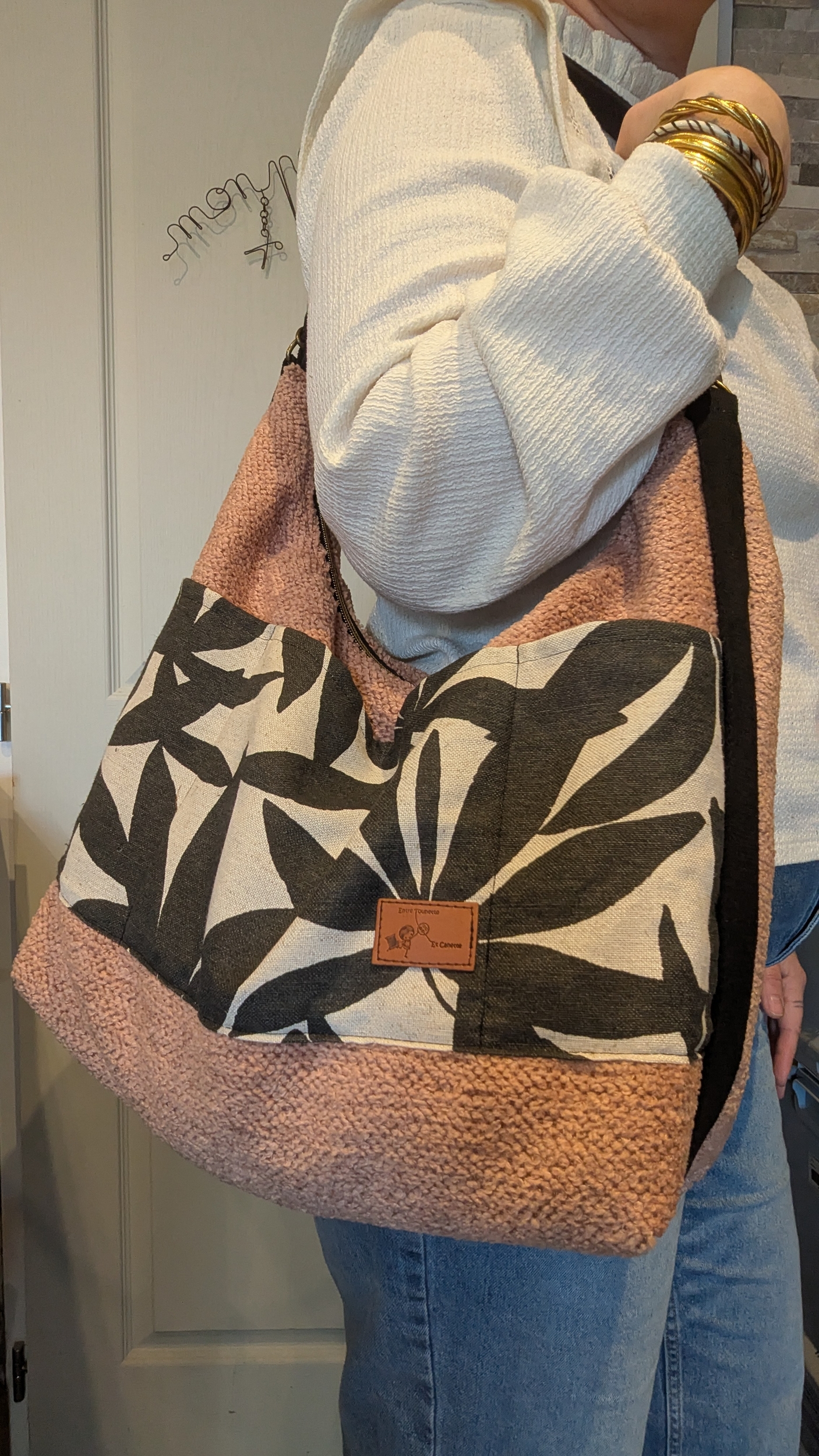 Sac 3 en 1 feuilles noires