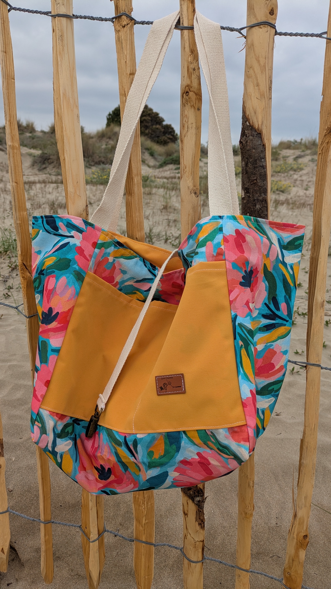 Méga sac pile ou face fleurs