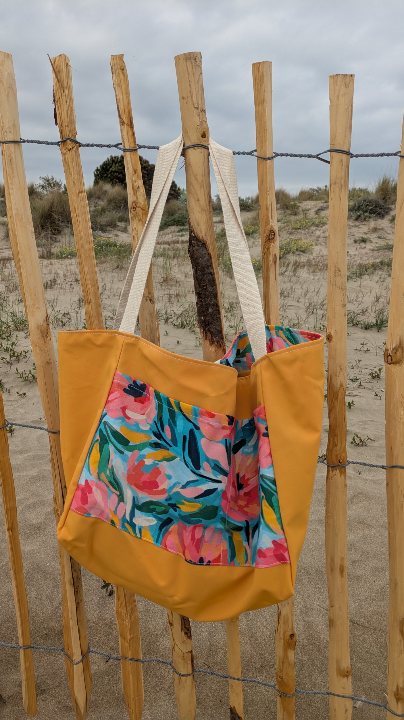 Méga sac pile ou face fleurs