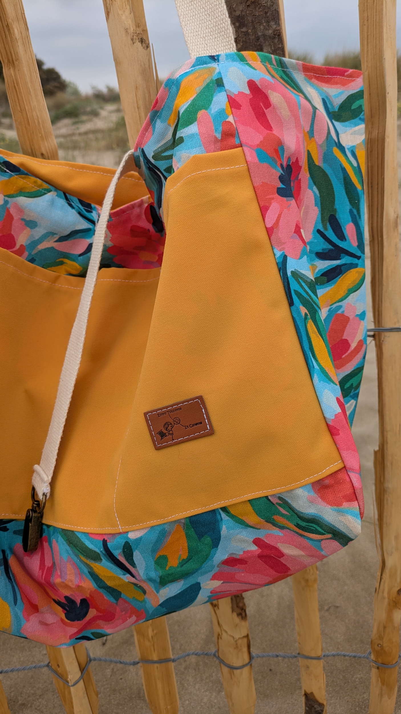 Méga sac pile ou face fleurs