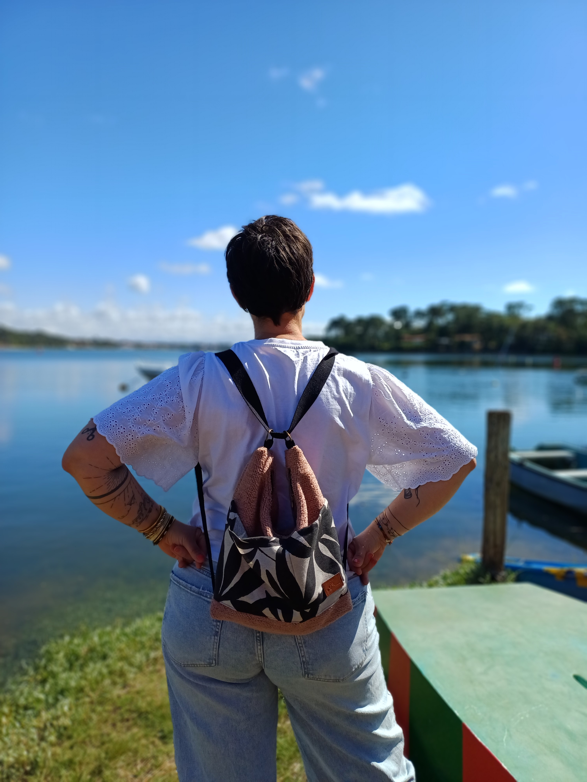 Mini sac 3 en 1 feuilles noires