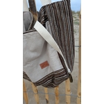 Méga sac pile ou face rayé marron