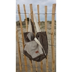 Méga sac pile ou face rayé marron