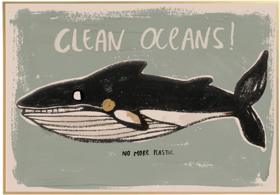 Poster Baleine - Clean oceans