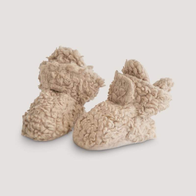mushie--cozy-baby-booties--oatmeal--6-9-months