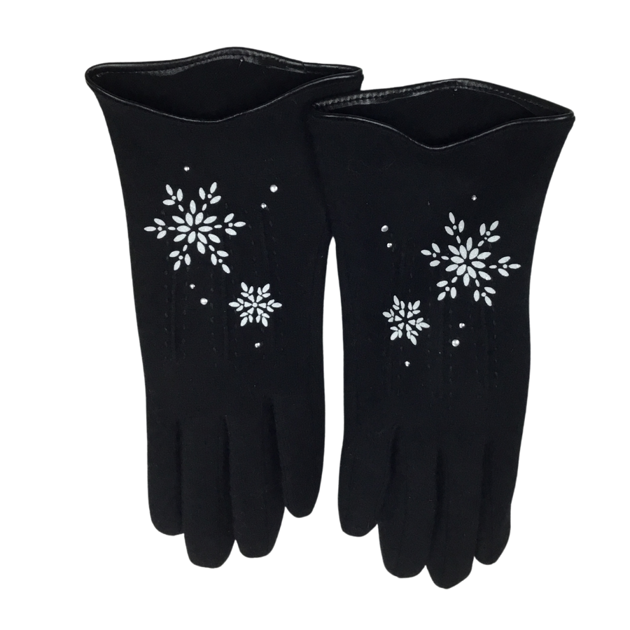 GANTS NOIRS FLOCONS