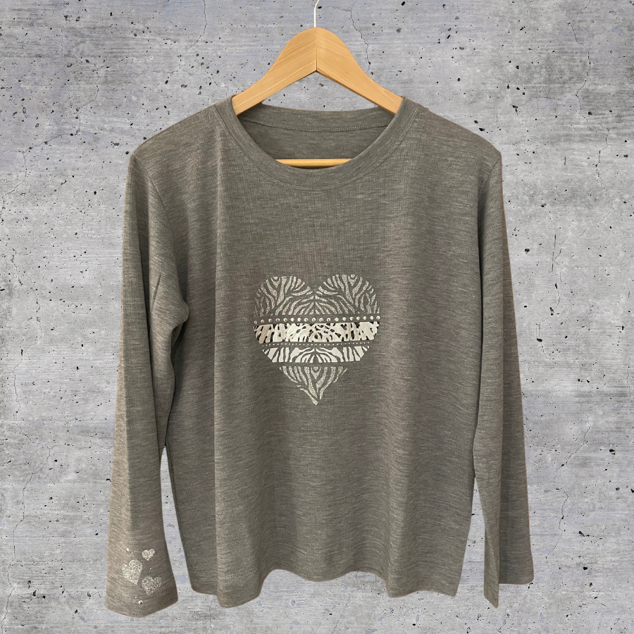 maille gris coeur argent