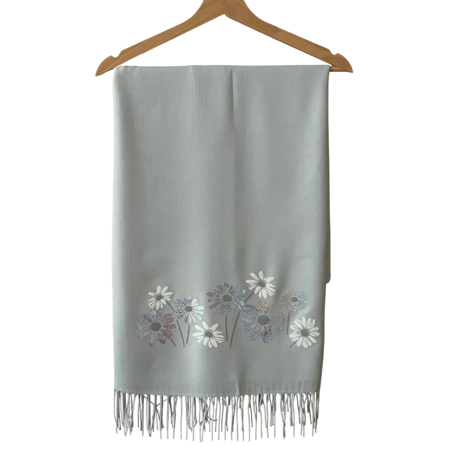 echarpe grise ice flowers