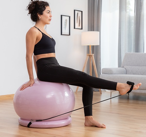 Ballon de yoga position assise