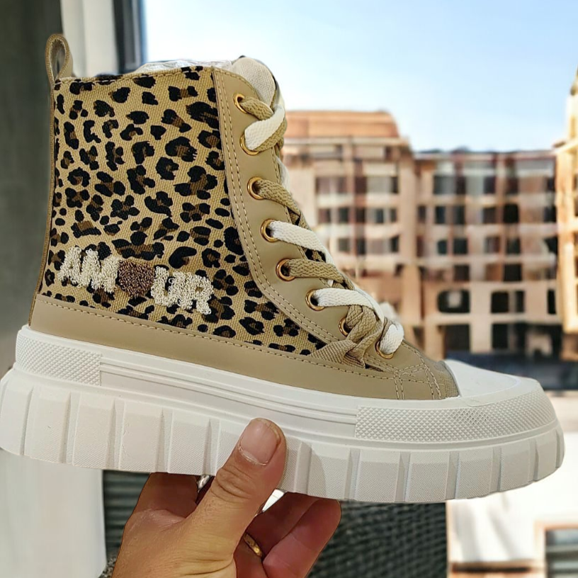 Converse montante fashion leopard