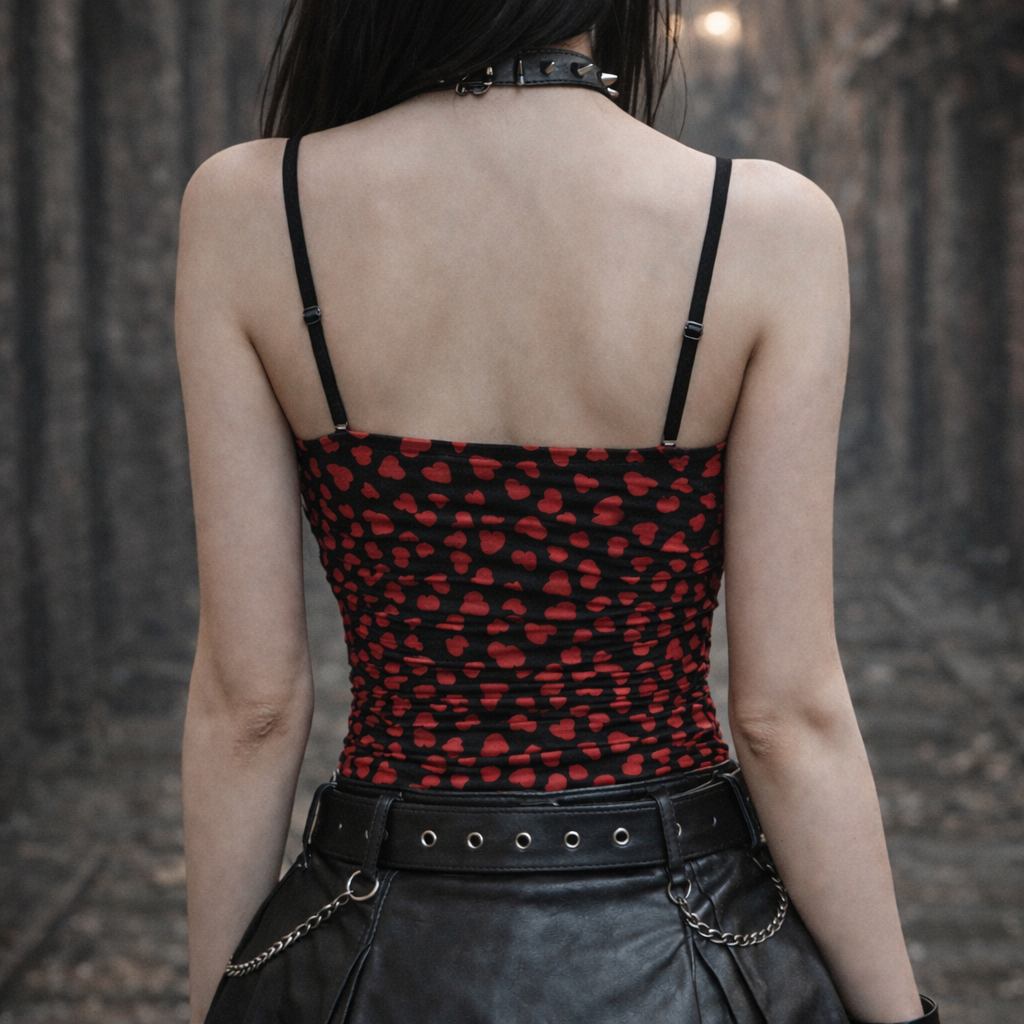 body coeur rouge et noir