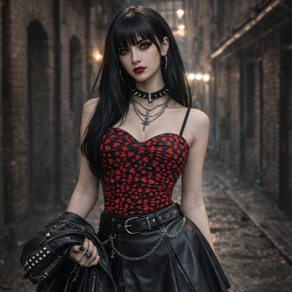 body coeur rouge et noir