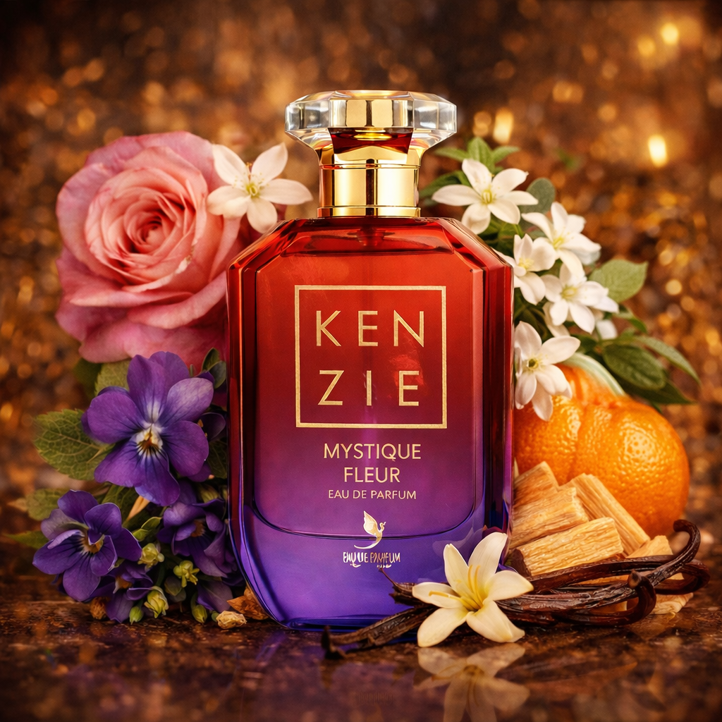 Mystique Fleur Kenzie parfum femme 100ml avec mandarine poire rose vanille praliné ambre musc