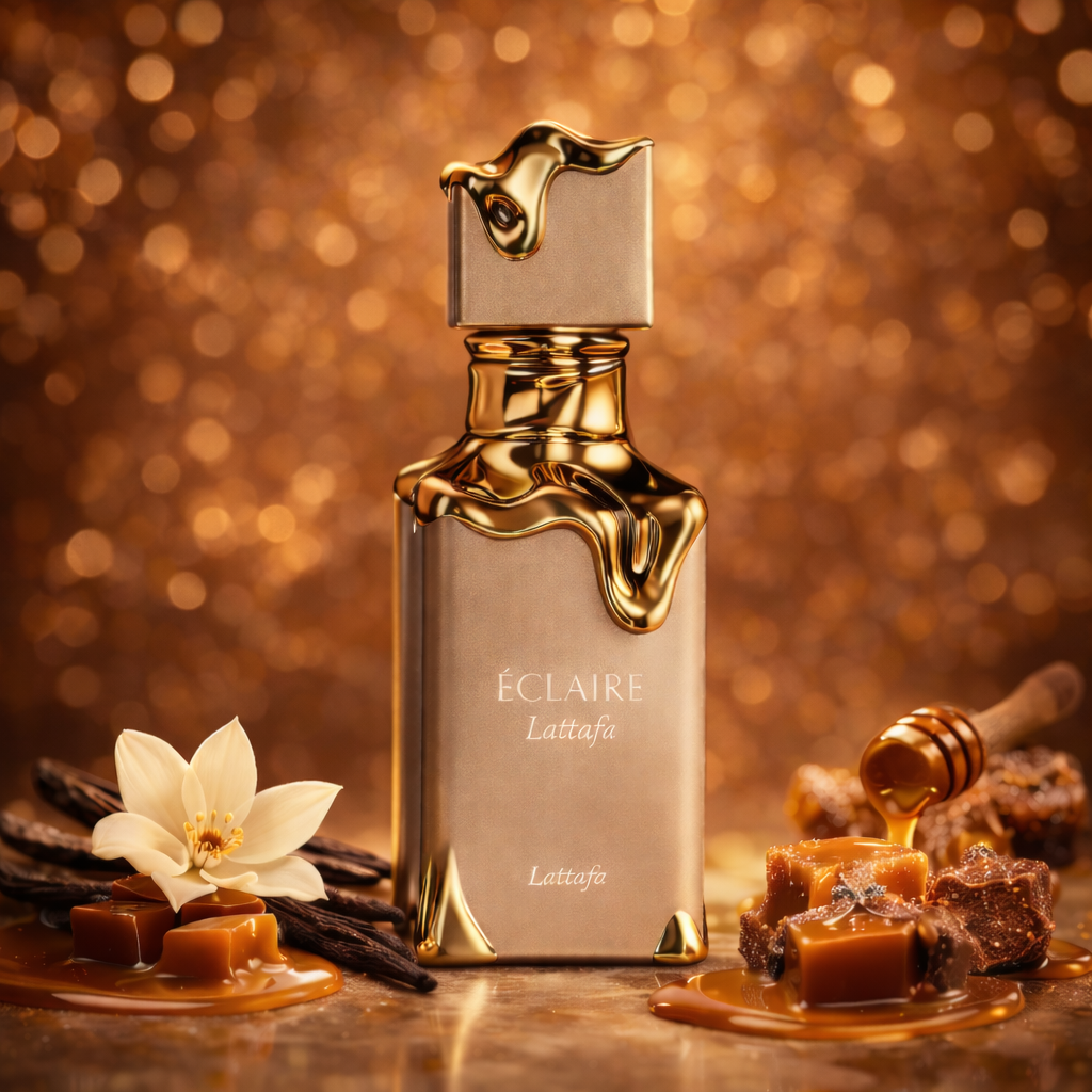 Flacon Éclaire Lattafa 100ml parfum sucré caramel lait miel vanille