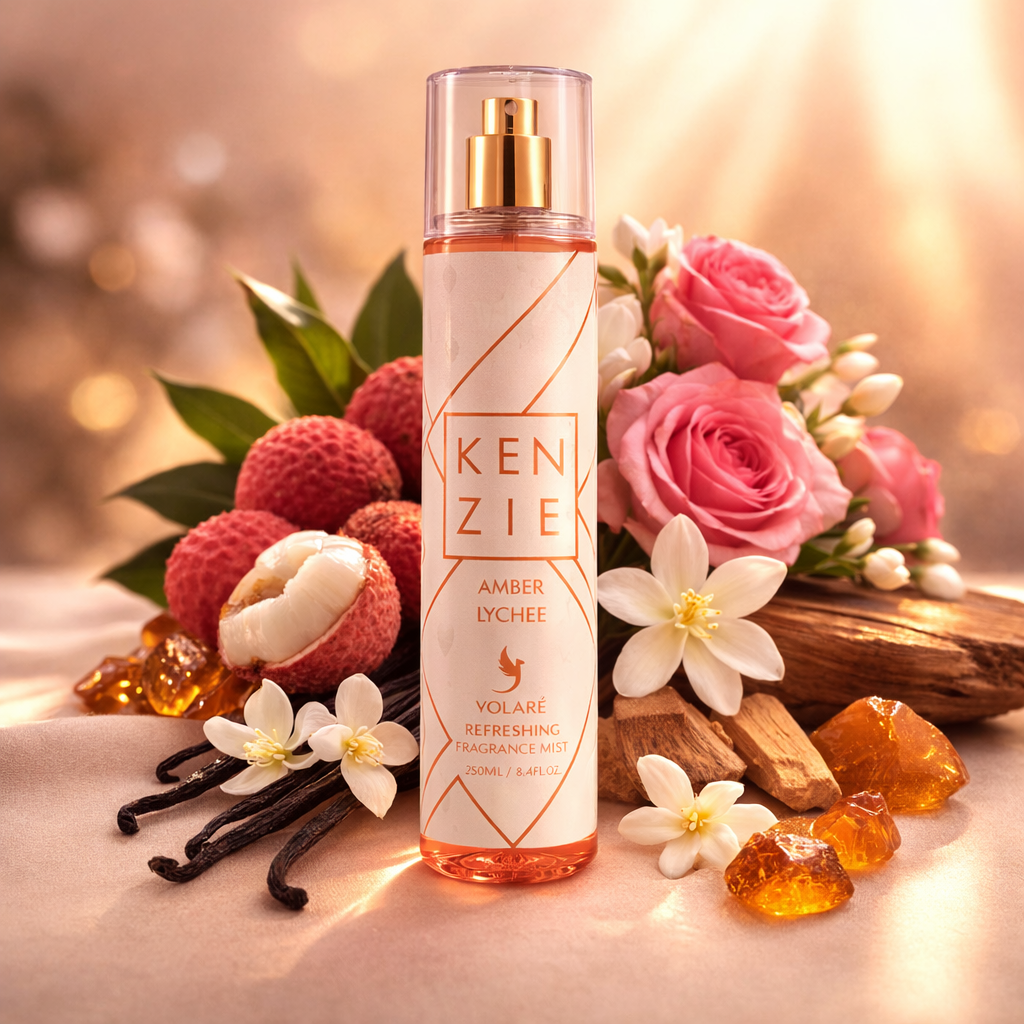 brume parfumee kenzie amber lychee volare 250ml body mist femme parfum litchi ambre