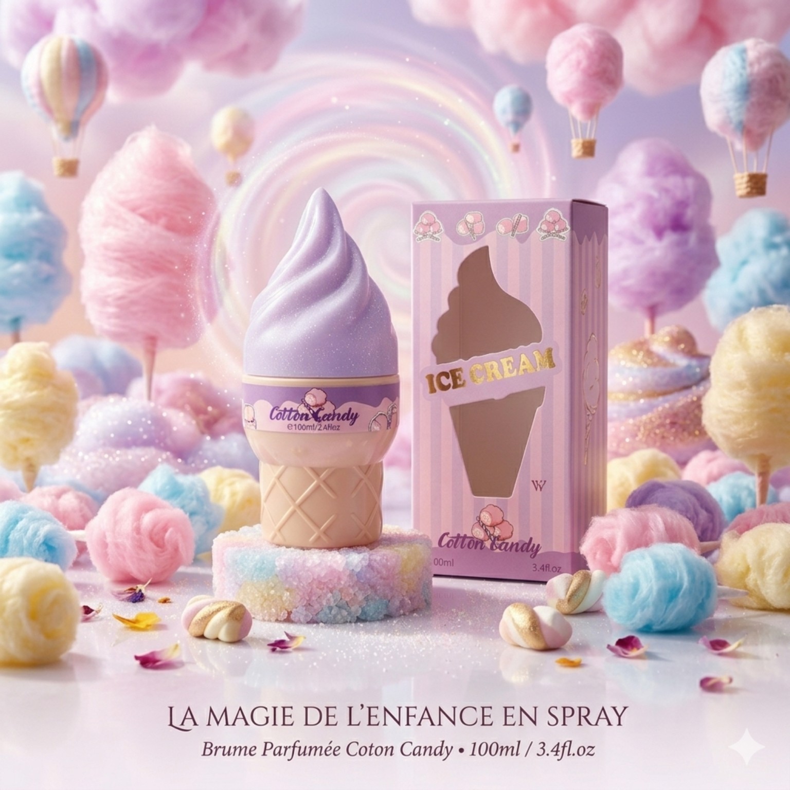 Brume parfumée Cotton Candy Ice Cream 100ml parfum gourmand barbe à papa femme